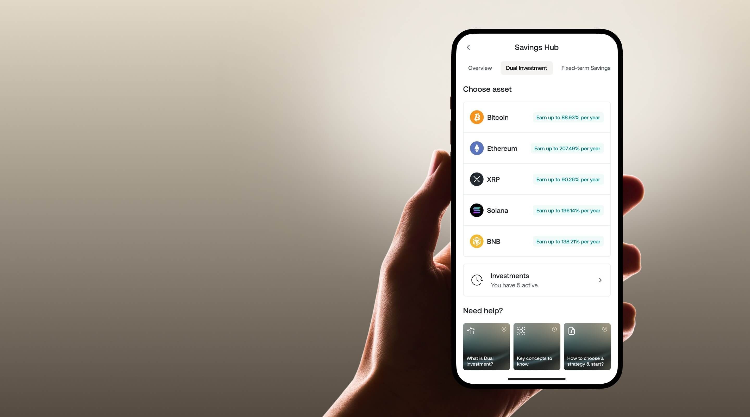 Dual investment slider