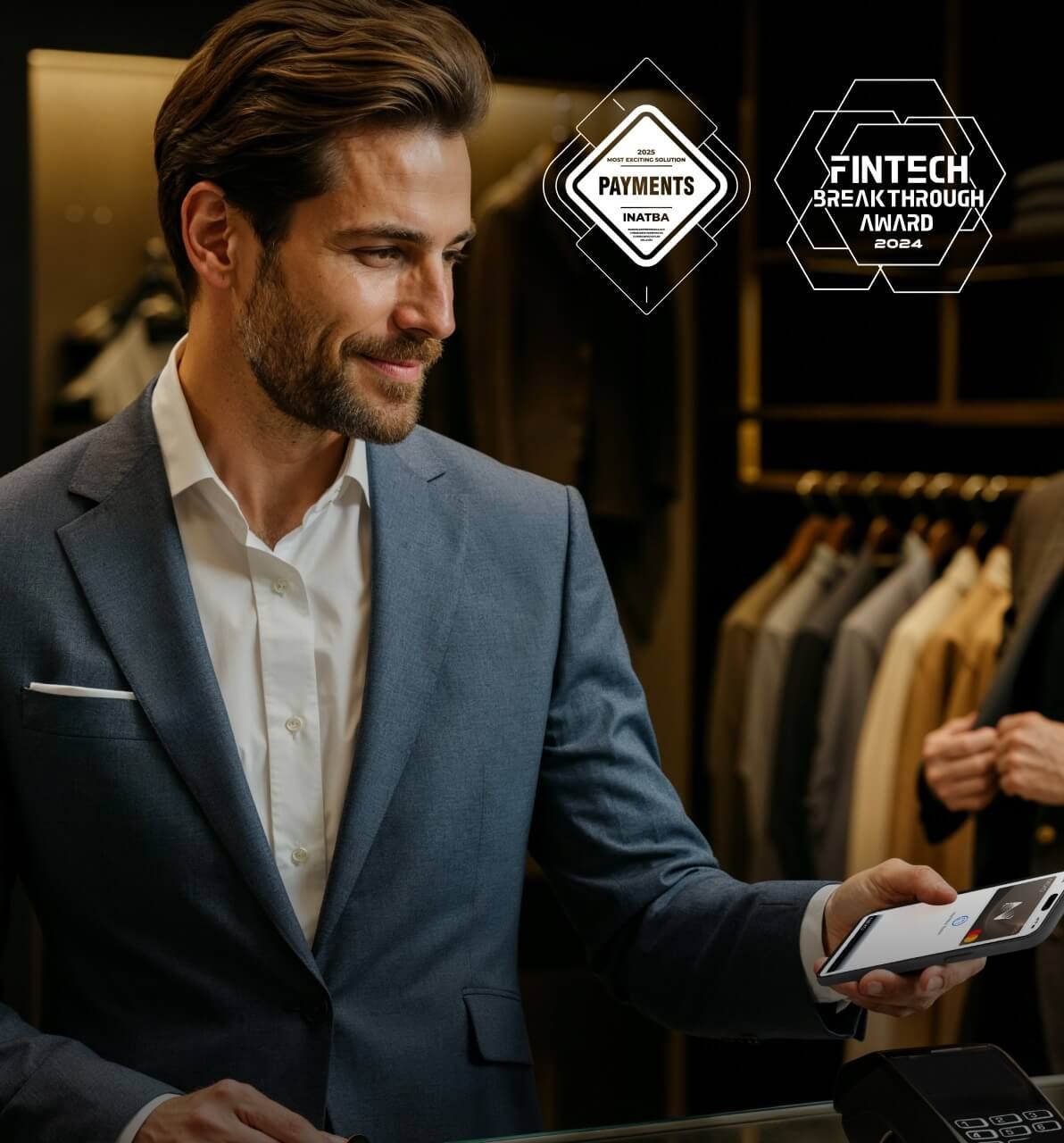 Man paying with phone