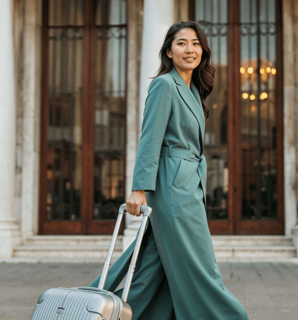 woman with a suitcase